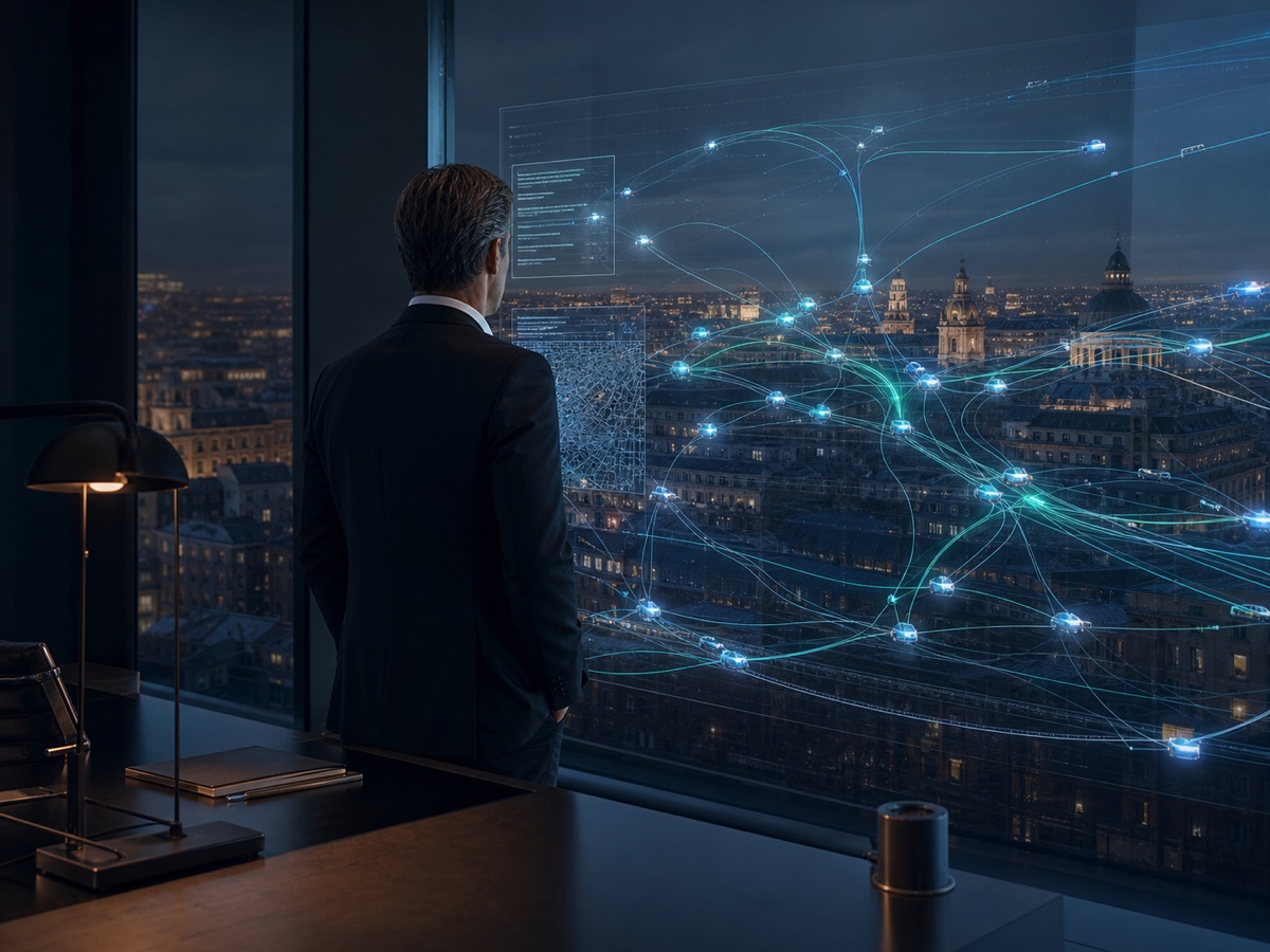 Network owner reviewing a connected urban mobility network